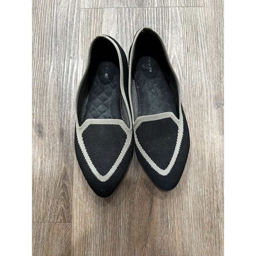 Birdies Women's Black Blackbird Flats Slip On Knit‎ Shoes 6
